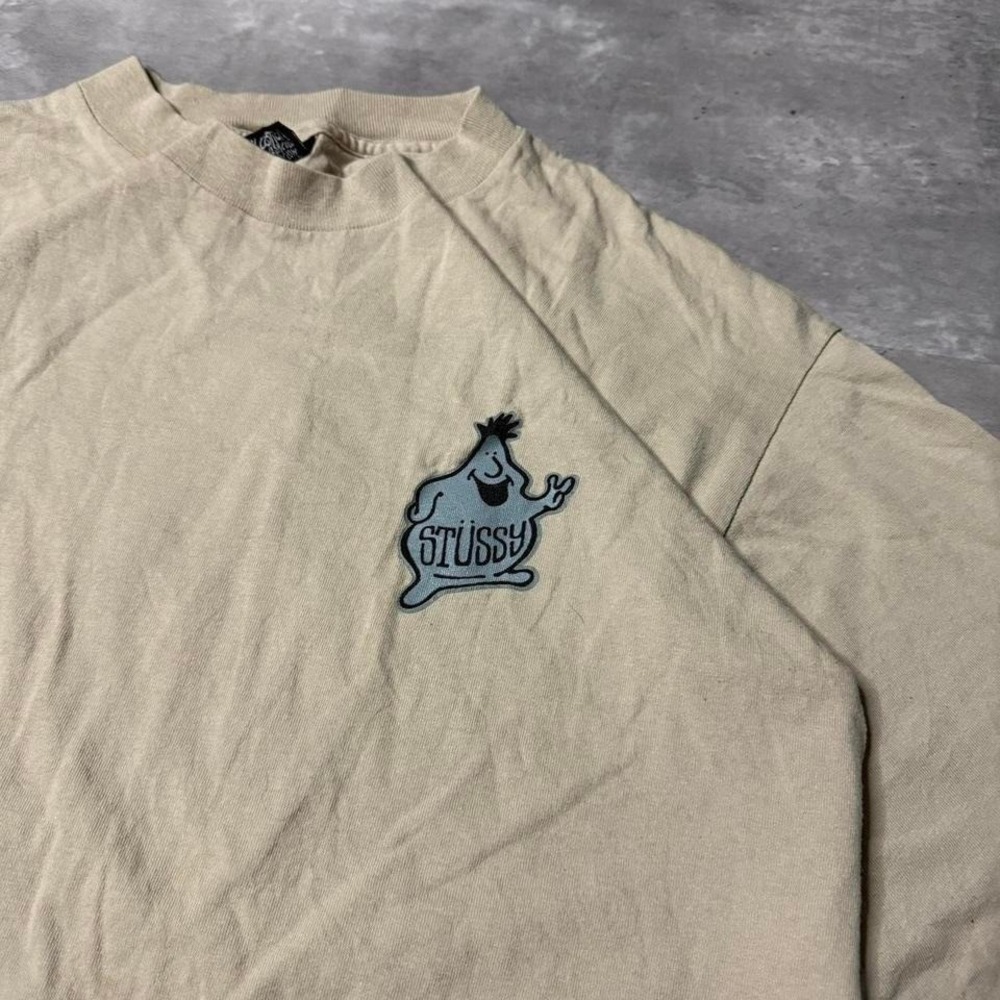 Y2K Vintage 90s Skater Grunge Oversized Stussy Ghost Character Tee - Picture 3 of 6